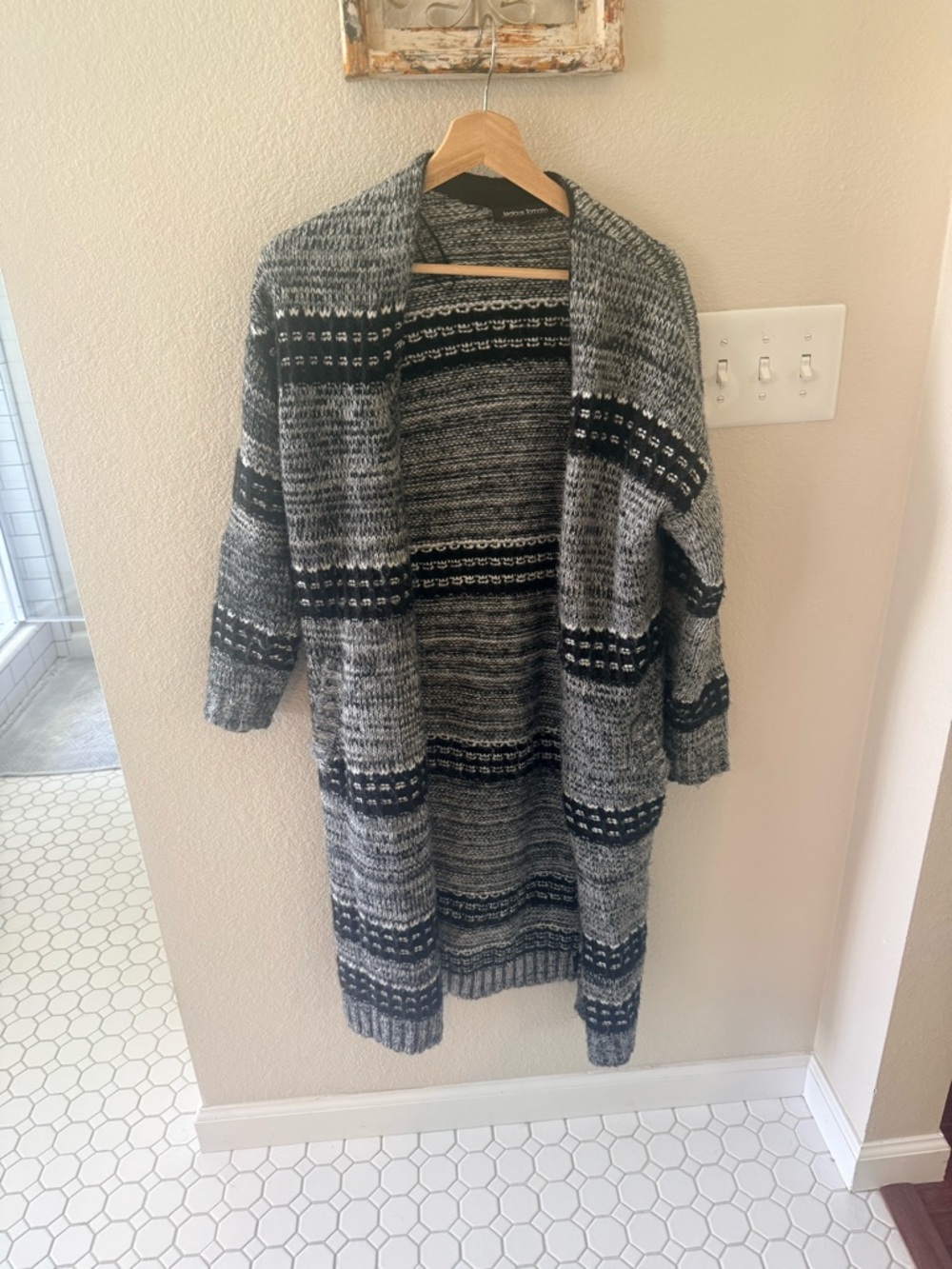 Jealous Tomato Gray & Black Knit Duster Cardigan
